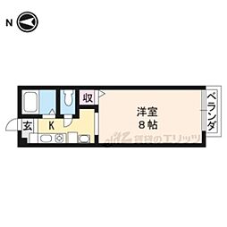 サンライズ奥谷A館 1Kの間取図画像