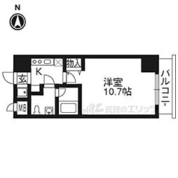 クリスタルグランツ京都高辻 1Kの間取図画像