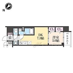 ベラジオレガシー葛野大路八条 1DKの間取図画像