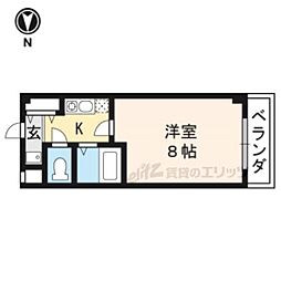ブランベージュ桂 1Kの間取図画像