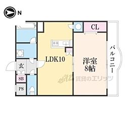 メゾン・ド・パイユ 1LDKの間取図画像