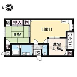 リジョイス桂 2LDKの間取図画像