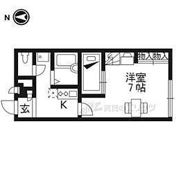 レオパレスアルモニ1番館 1Kの間取図画像