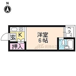 オーケーワン 1Kの間取図画像