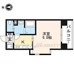 アクアプレイス京都洛南3 1Kの間取図画像