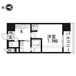 ベラジオ京都西院ウエストシティ2 1Kの間取図画像
