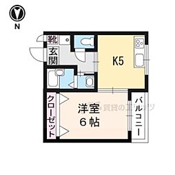 グランドゥール廣田 1DKの間取図画像