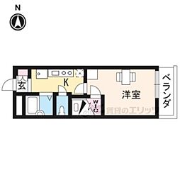 レオパレスKAPPLUS 1Kの間取図画像