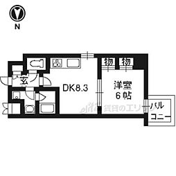 プラネシア星の子四条西洞院 1DKの間取図画像