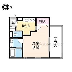 メゾン妙法院 1Kの間取図画像