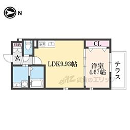 KTI-レジデンス淀 1LDKの間取図画像