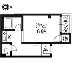 アーバンハウス北西 1Kの間取図画像