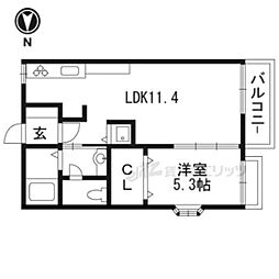 セントラルヴィレッジ 1LDKの間取図画像