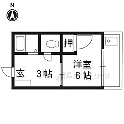 サニーコーポ岡崎 1Kの間取図画像