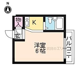 コットンハウス95 1Kの間取図画像