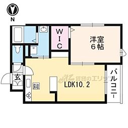 カルヴァドス北山 1LDKの間取図画像