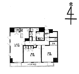 アトラスタワー宇都宮 2LDKの間取図画像
