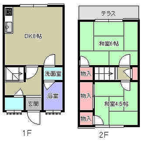 クリーンハウス ｜埼玉県加須市騎西(賃貸アパート2DK・1階・46.26㎡)の写真 その2