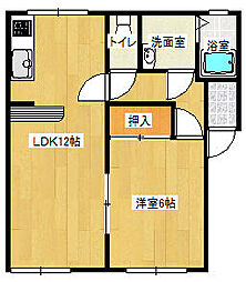 エヴァグリーン 1LDKの間取図画像