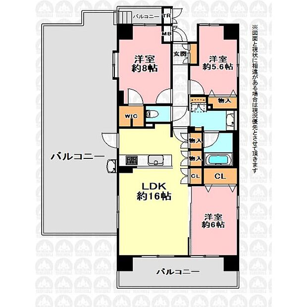 びゅうパルク与野本町(3LDK) 3階の間取り