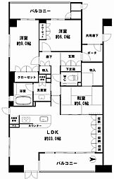 ヴァンデュール・アッシュ南船場 3LDKの間取図画像