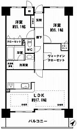 キングマンションエピシオン阿波座イーストディオ 2LDKの間取図画像