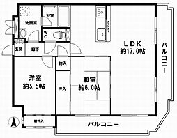 エスポアール千代崎 2LDKの間取図画像
