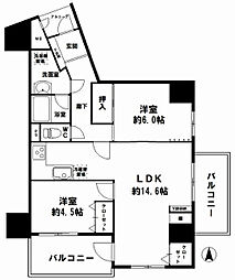 ルナ・ピエーナ阿波座 2LDKの間取図画像