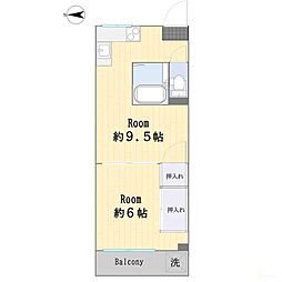 プラチナコート 1LDKの間取図画像