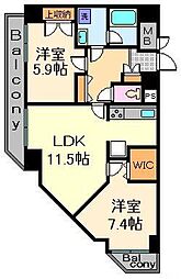 グリーンパーク北千住31番館 2LDKの間取図画像
