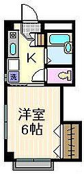 コーポサングリア 1Kの間取図画像