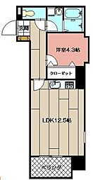 レクオス朋 1LDKの間取図画像