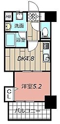 ザスクエアプラチナレジデンス 1DKの間取図画像