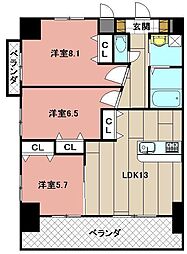 MDIシエルコンティーレ曽根北町 3LDKの間取図画像