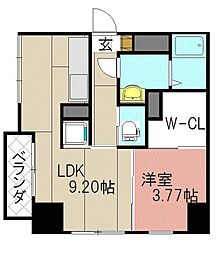 アクア葛原 1LDKの間取図画像
