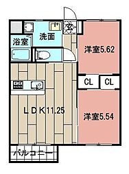 PRESTIGEEXE 2LDKの間取図画像