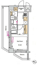 ヴォーガコルテ八丁畷駅前 3階1Kの間取り