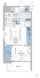 ヴォーガコルテ渋谷笹塚 1LDKの間取図画像