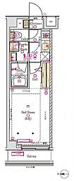 ヴォーガコルテ王子神谷弐番館 1Kの間取図画像