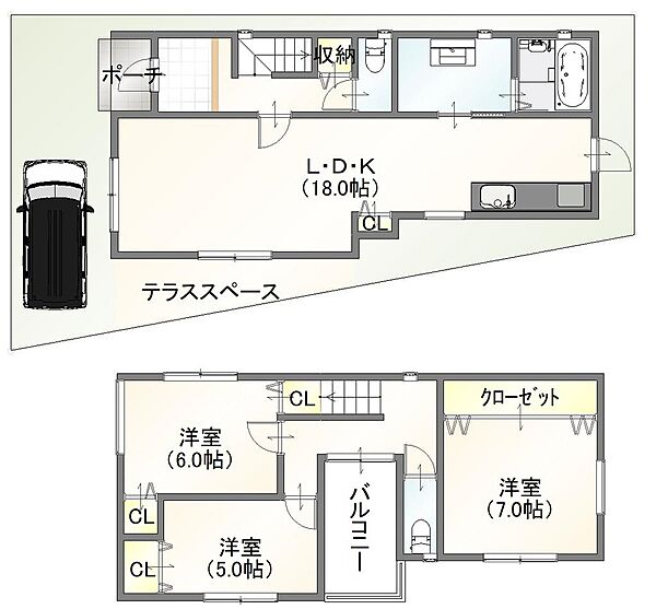 参考プラン図　プラン建物面積92.14m2・建築確認費用、水道工事代金別途要・外構工事費用、地盤調査費用、杭工事費用実費