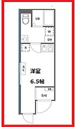 グランツ　タバタ 2階ワンルームの間取り