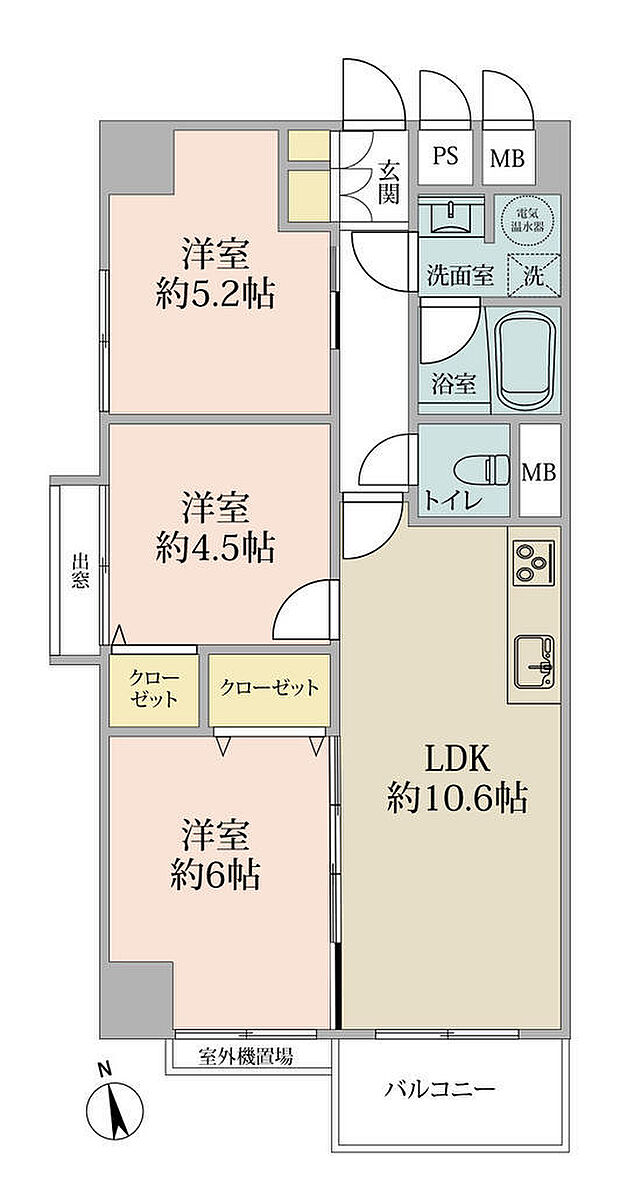 西武新宿線 田無駅まで 徒歩7分(3LDK) 2階の間取り