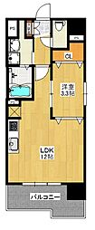 レジディア博多東 1LDKの間取図画像