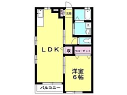 スチームクレスト2 1LDKの間取図画像