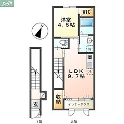 リヴェールメゾン 1LDKの間取図画像