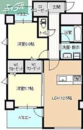 SERENAMARUNOUCHI 2LDKの間取図画像