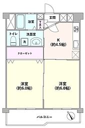 吉祥寺パールハイツ 2Kの間取図画像