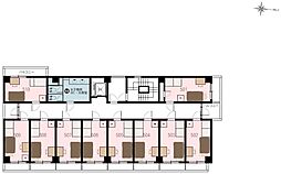 シェアス五反野 ワンルームの間取図画像