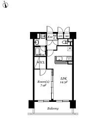 スカール桜城 1LDKの間取図画像