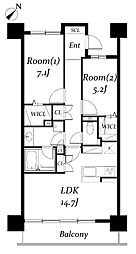 ロイヤルパークス千種 2LDKの間取図画像